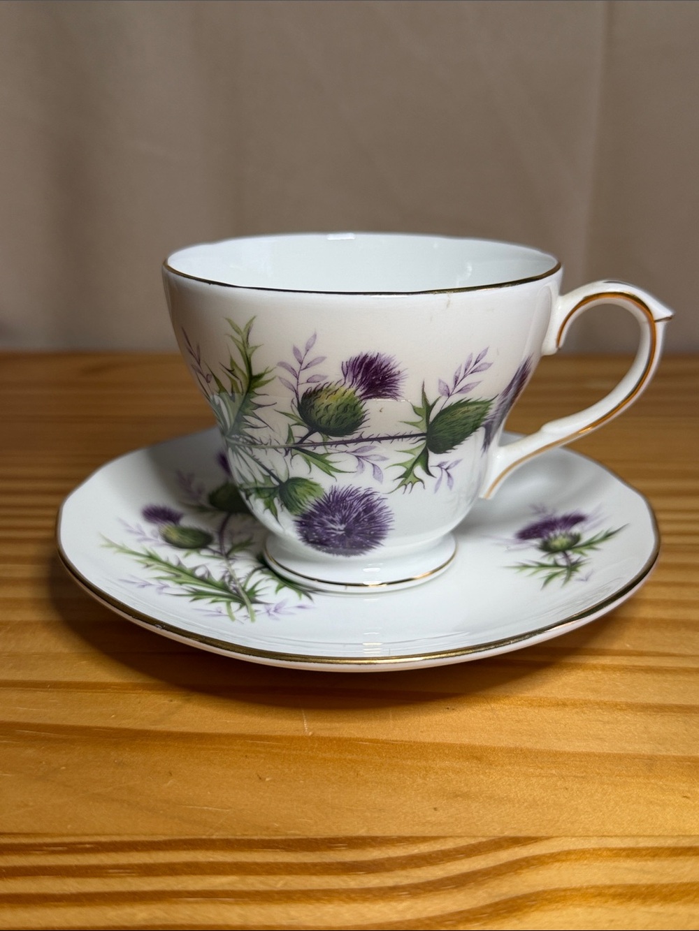 Duchess Fine Bone China Thistle Tea Cup Saucer Made in England